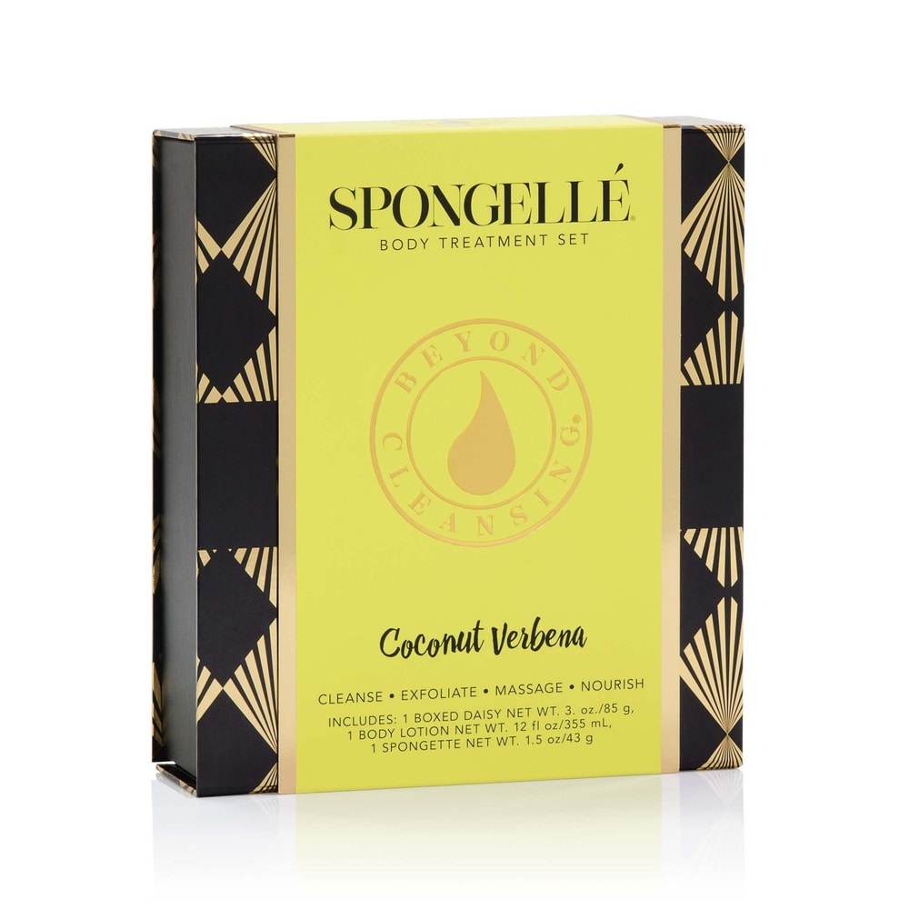 spongelle BOXED WHITE FLOWER GIFT SET - COCONUT VERBENA Coffret bain