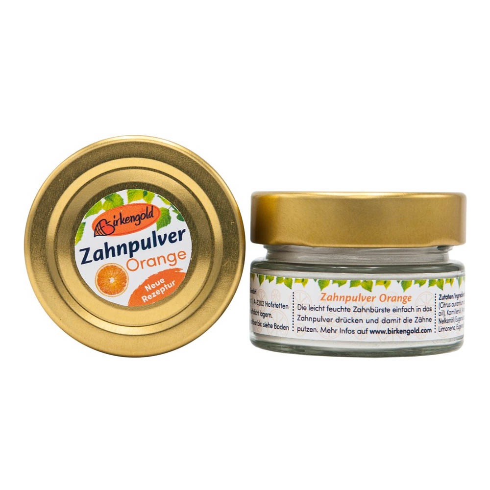 Zahnpulver - Orange Glas 30g
