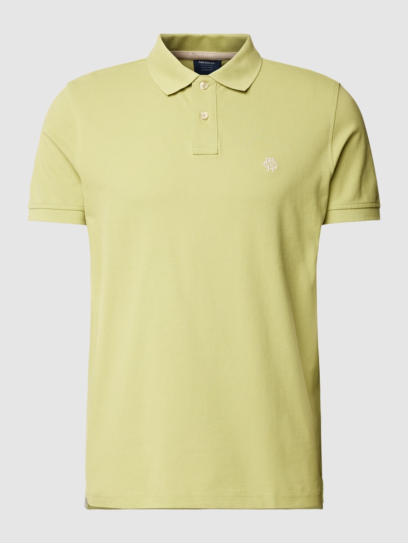 Poloshirt mit Logo-Stitching in hellgrün
