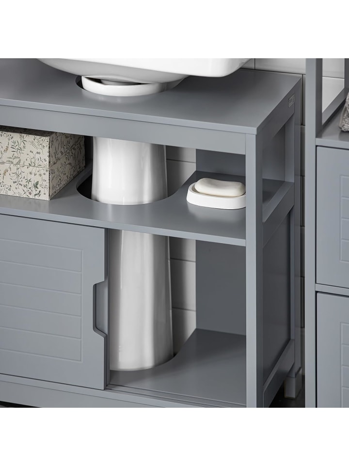 SoBuy Waschbeckenunterschrank in Dunkelgrau - (B)60 x (H)60 x (T)30cm günstig kaufen onesize