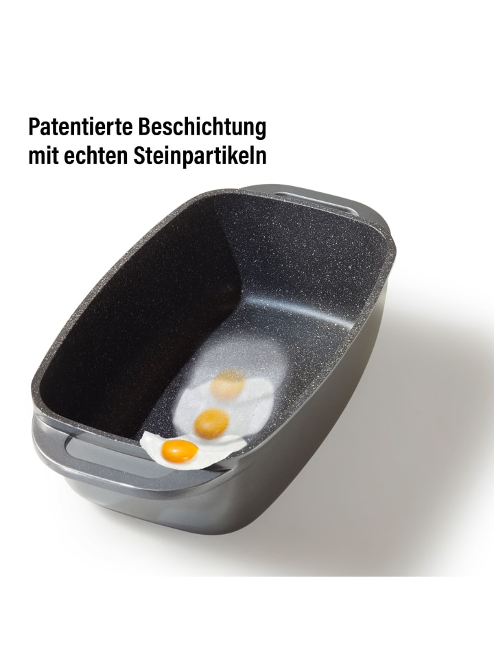 Stoneline Bräter Schmortopf 40x22 cm | mit Deckel in Grau günstig kaufen 40 x 22 cm