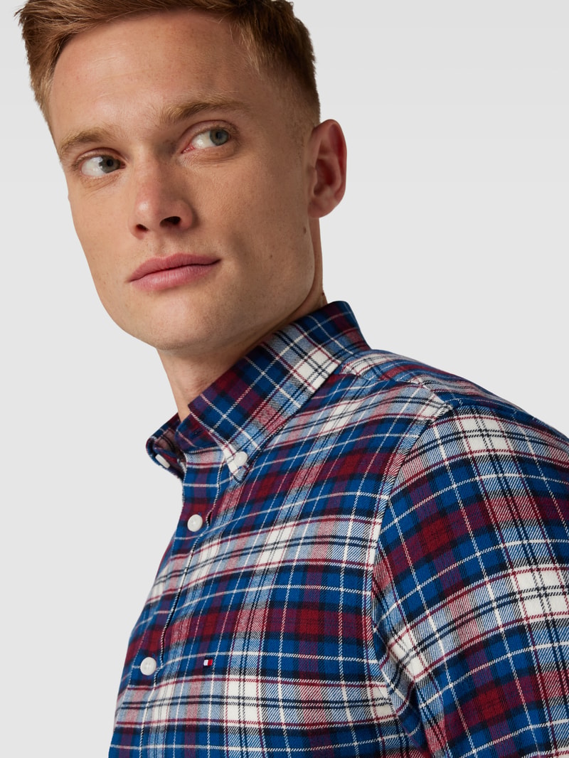 Regular Fit Freizeithemd mit Karomuster in marineblau