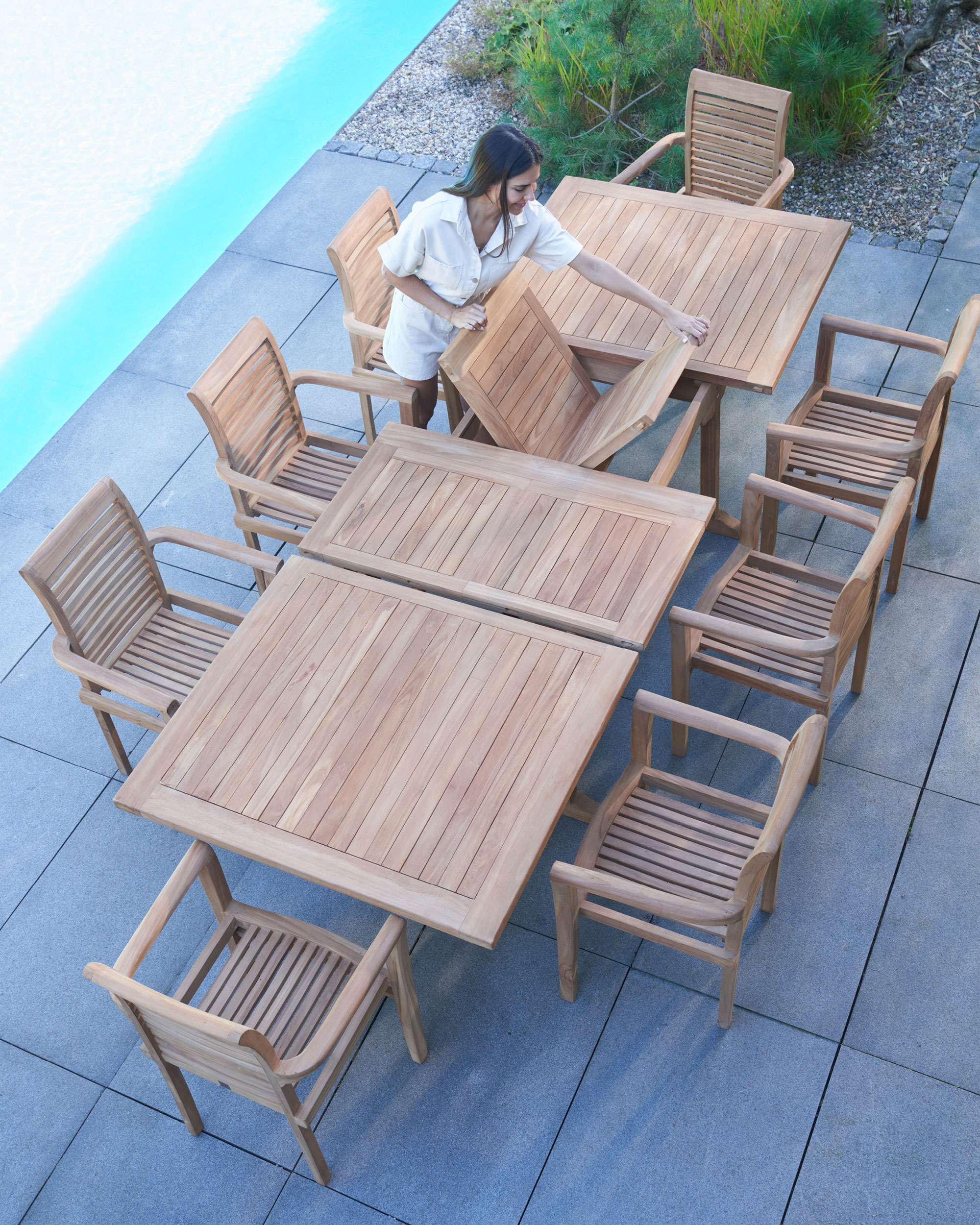 OUTDOORAusziehtisch Teak Garten