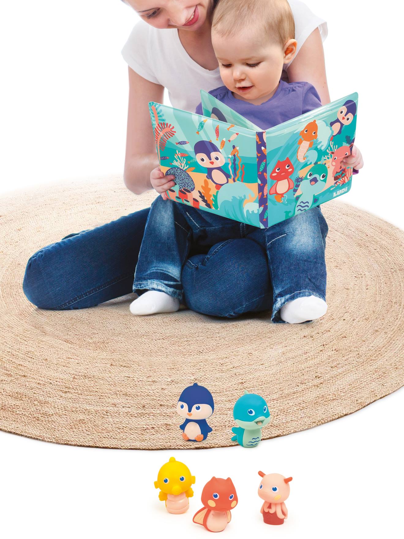 Ludi Baby Buch mit Fingerpuppen LUDI - blau