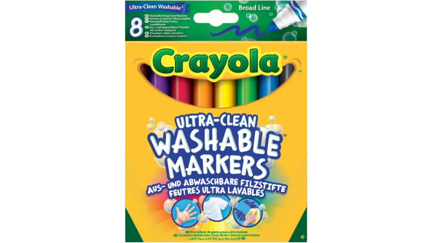 Crayola - 8 Ultra Clean aus- und abwaschbare Filzstifte
