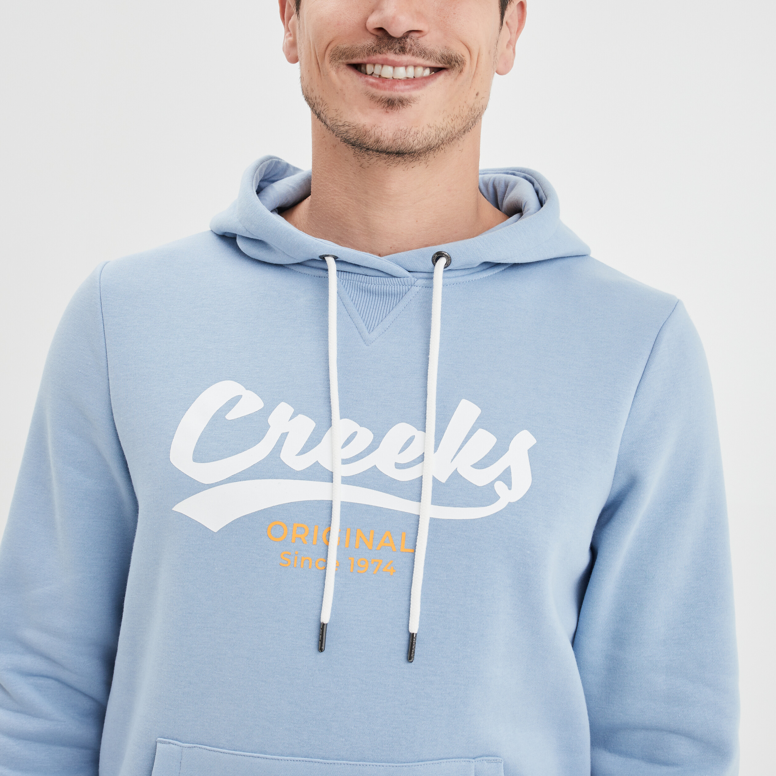 Sweat à capuche hoodie Creeks bleu ciel homme | La Halle