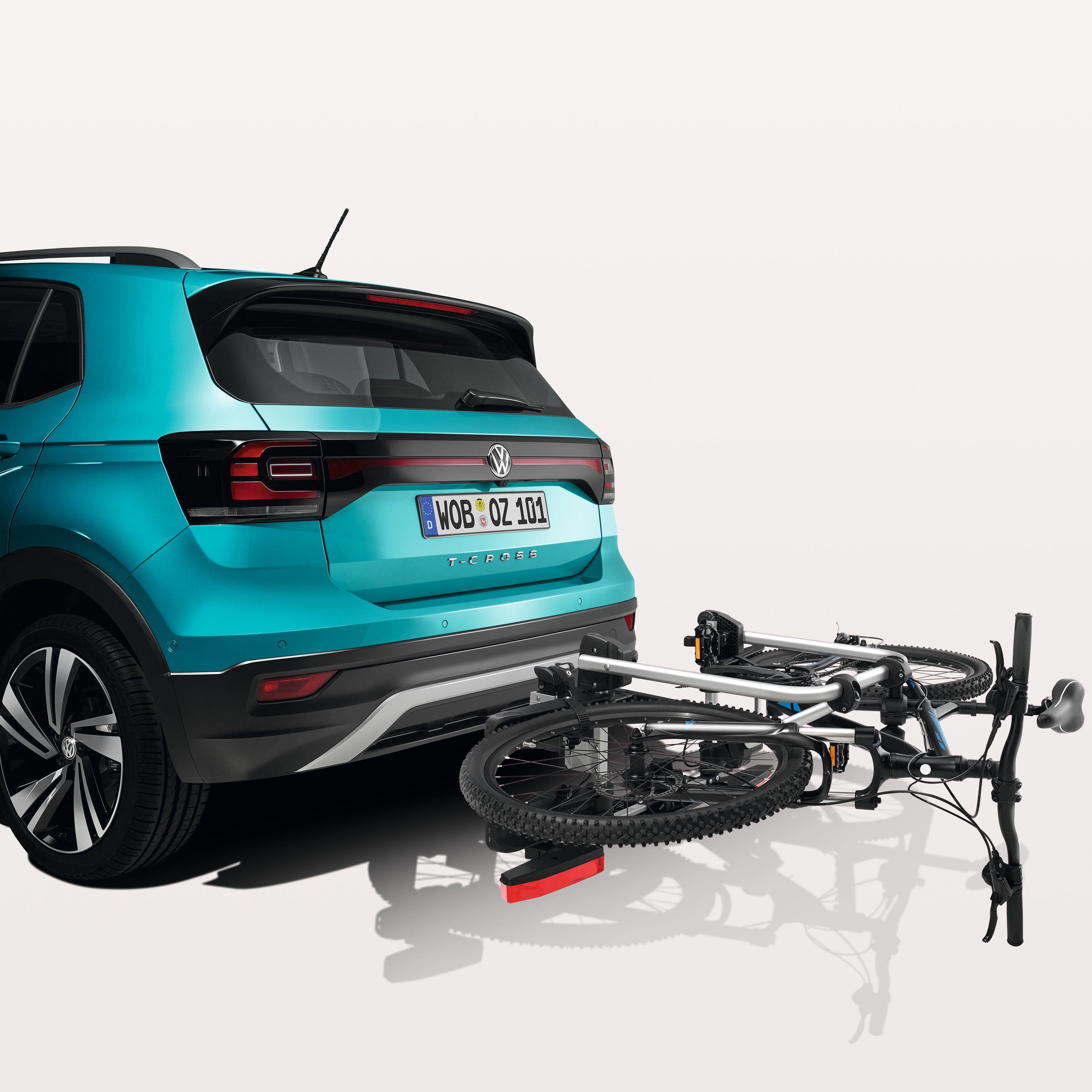 Volkswagen Kupplungsfahrradträger Premium, für max. 2 Räder, (1-tlg., 000-071-105-J), Diebstahlschutz, Vormontiert, für Anhängekupplung, Traglast insg. 60kg