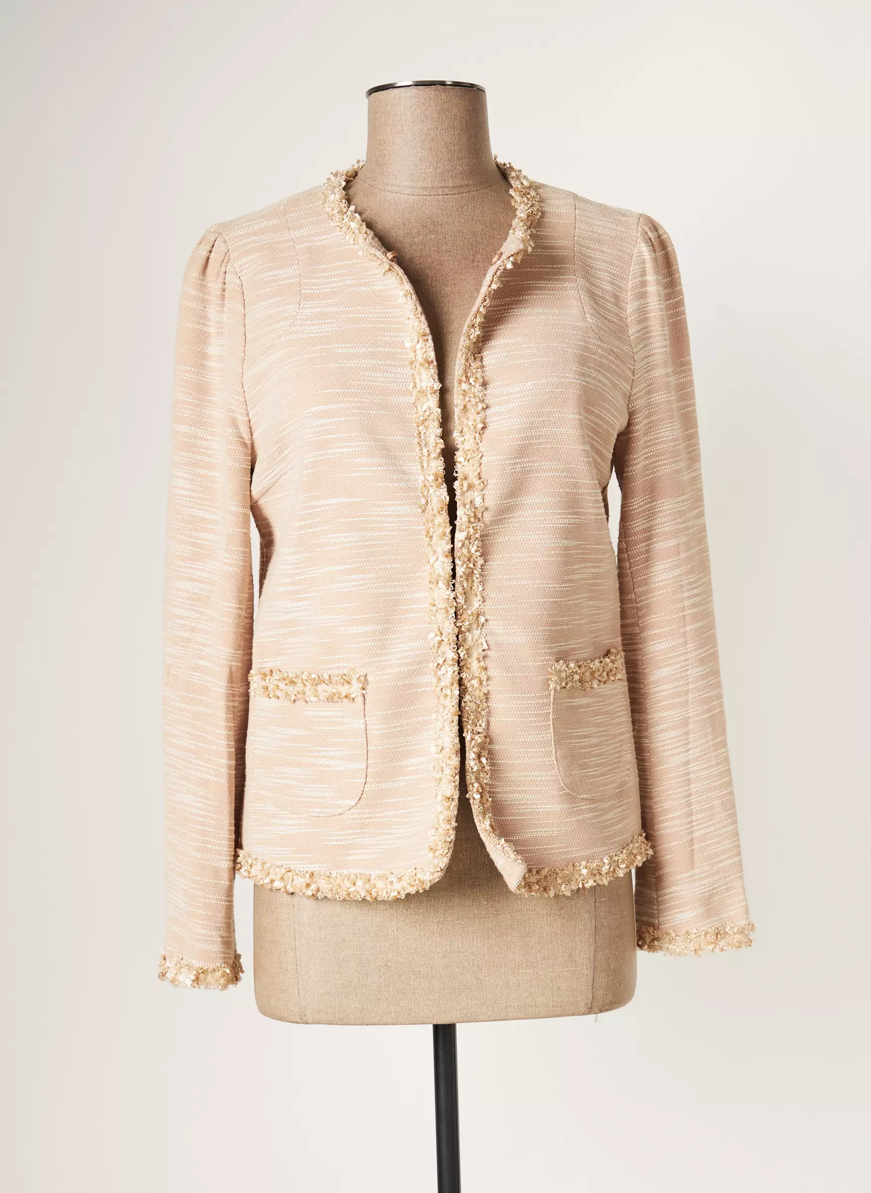 Bonsui Vestecasual Femme couleur beige