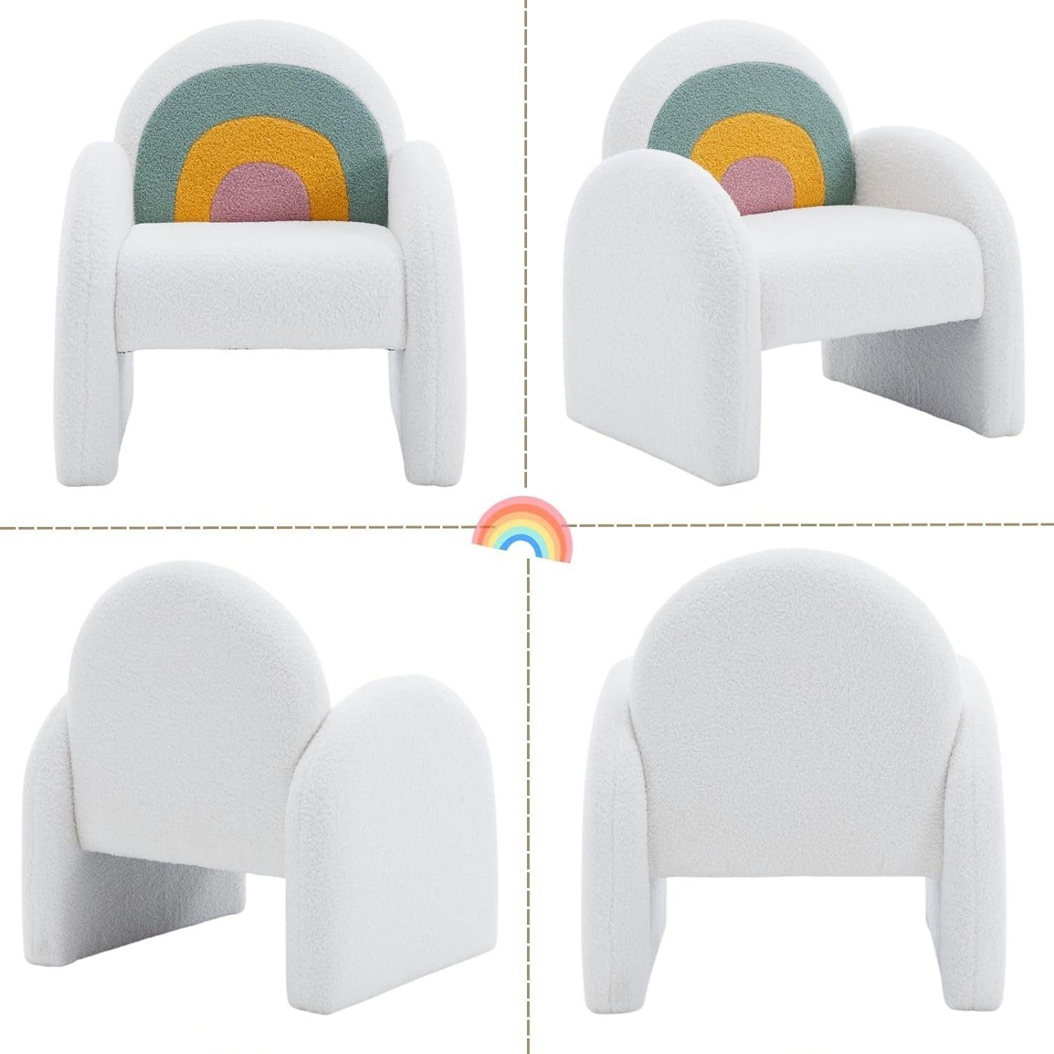 WAHSON OFFICE CHAIRS Kindersessel aus Teddystoff gepolsterter Kinderstuhl mit Armlehne Kindercouch