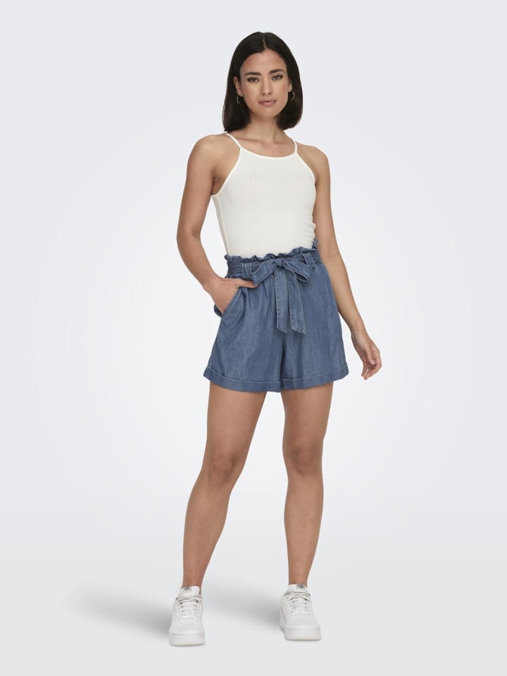 ONLY Shorts Bermudas Jeans-Shorts Seitentaschen Gürtel in Blau-3 günstig kaufen XS