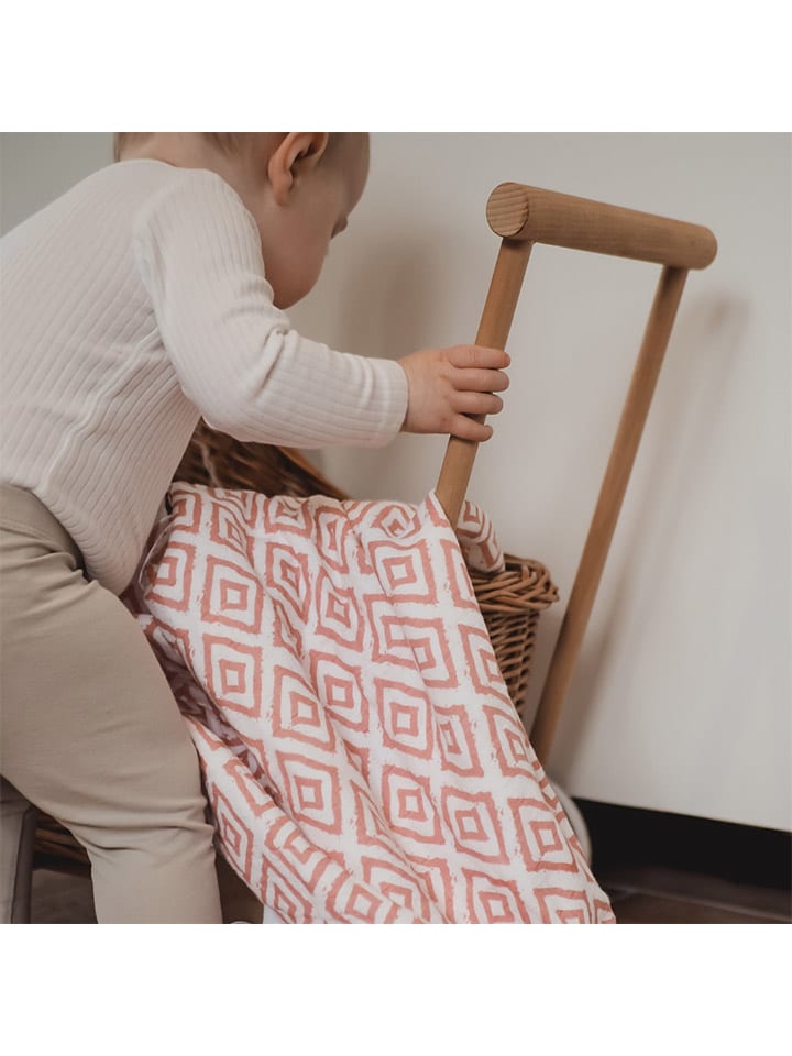 Emma&Noah Kuscheldecke in Weiß/ Rosa - (L)95 x (B)75 cm günstig kaufen 75x95 cm