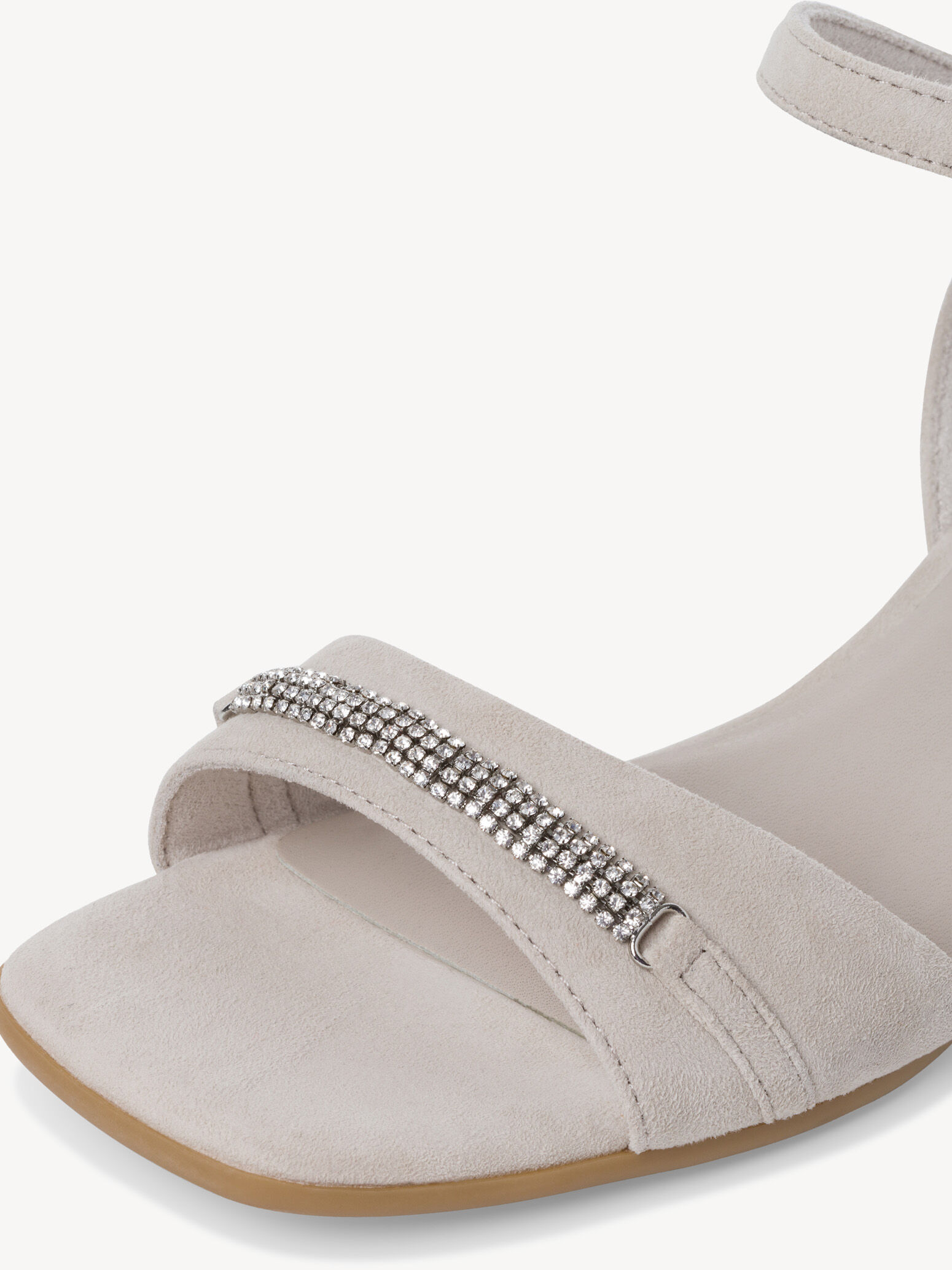 Sandale à talon en cuir - gris