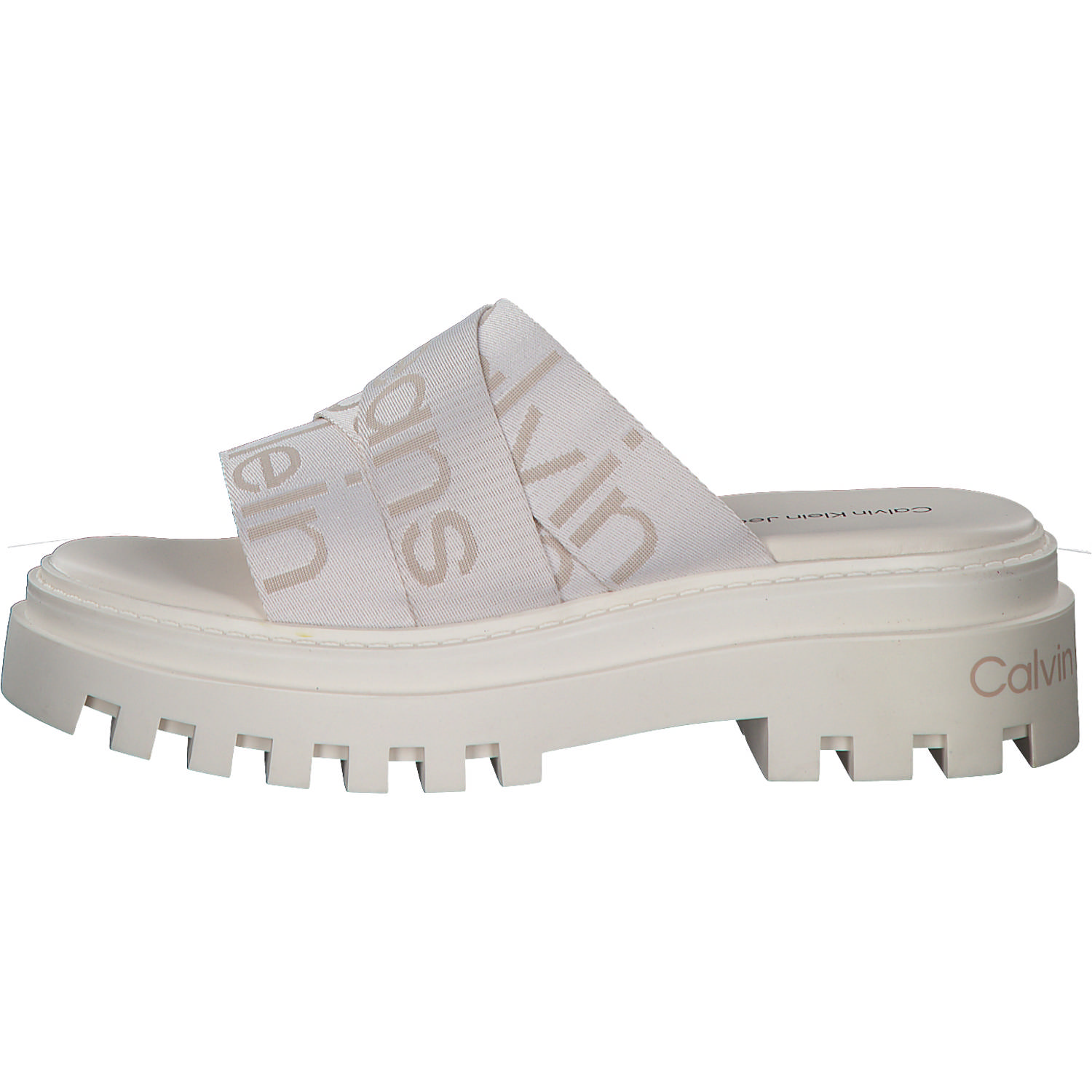 Calvin Klein YW0YW00949, Plateau-Pantoletten, Damen, Ancient white