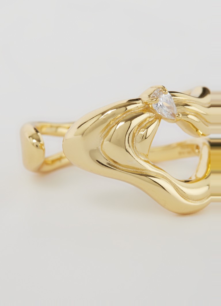 Anello Ania Haie Twisted Wave S con zirconi