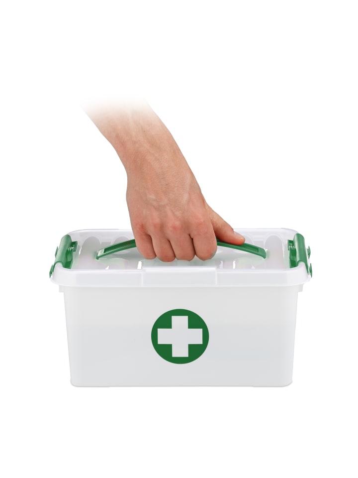 relaxdays Medizinbox in Weiß/ Grün günstig kaufen onesize