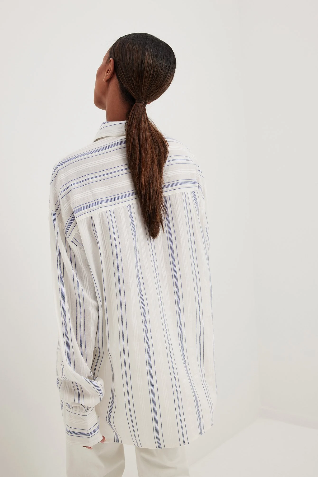 Oversize-Langarmhemd mit Streifen