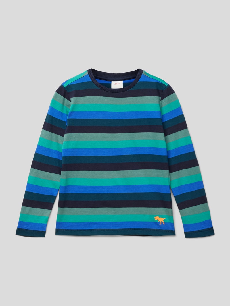 Longsleeve mit Streifenmuster in marineblau