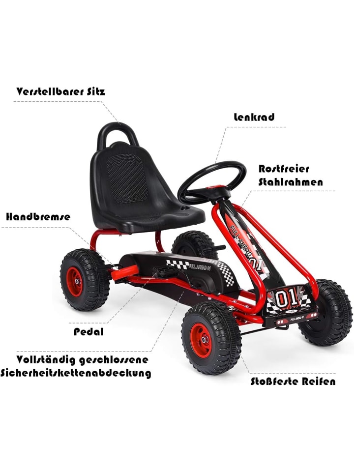 COSTWAY Gokart von 3-6 Jahren in Rot günstig kaufen 90 cm
