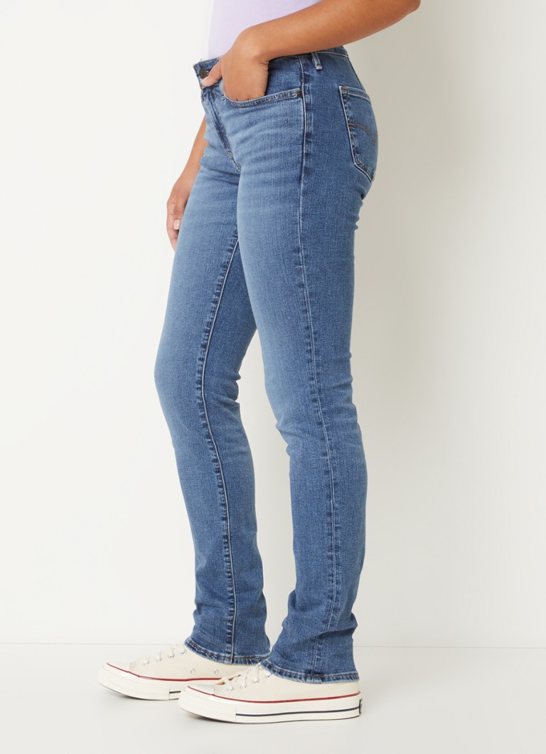 Blugi Levi's 712 cu talie medie, croială slim, într-o nuanță închisă
