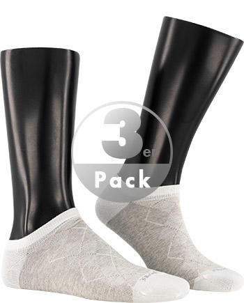 Burlington, Sneakersocken, Bio Baumwolle, weiß-grau gemustert