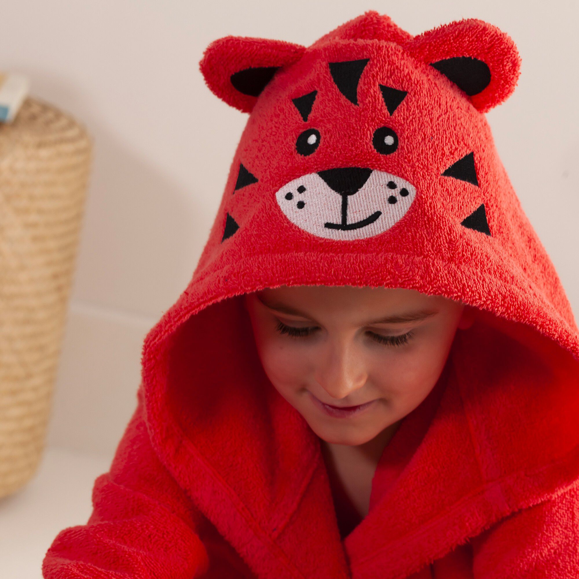 Peignoir de bain enfant tigre éponge coton
