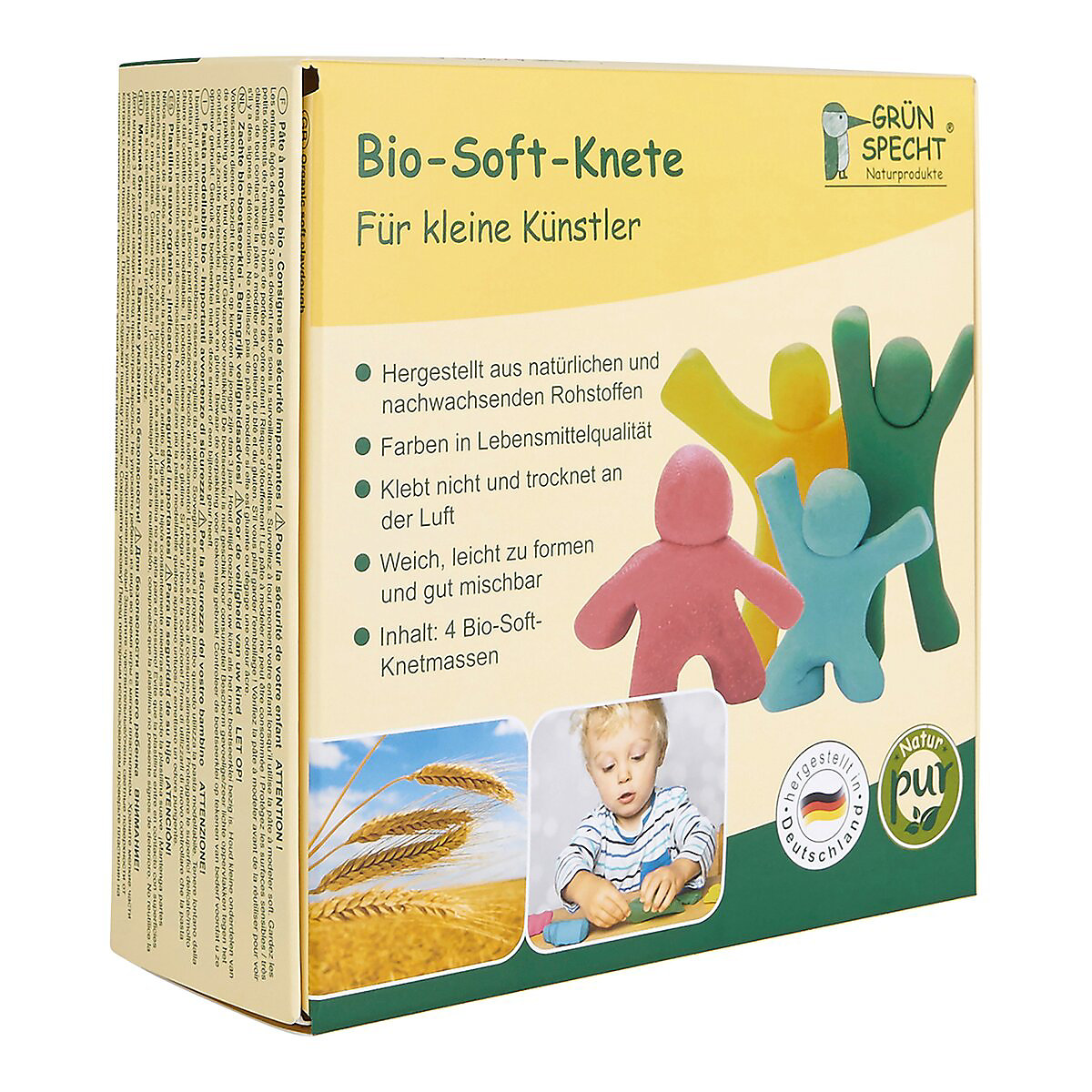 Bio-Soft-Knete 4 Farben