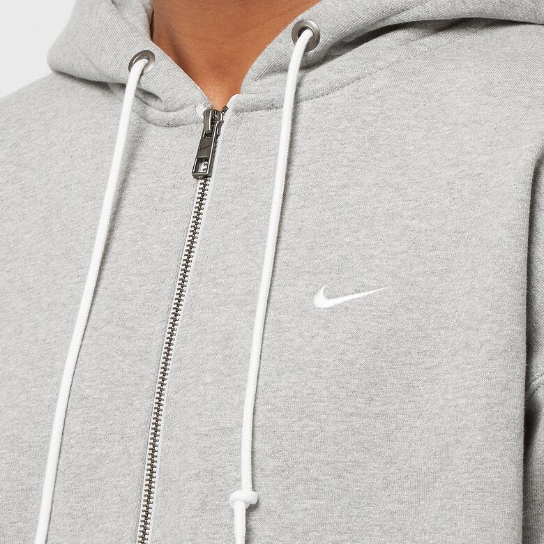 NIKE Solo Swoosh HW Full-Zip Hoodie dk grey heather/white