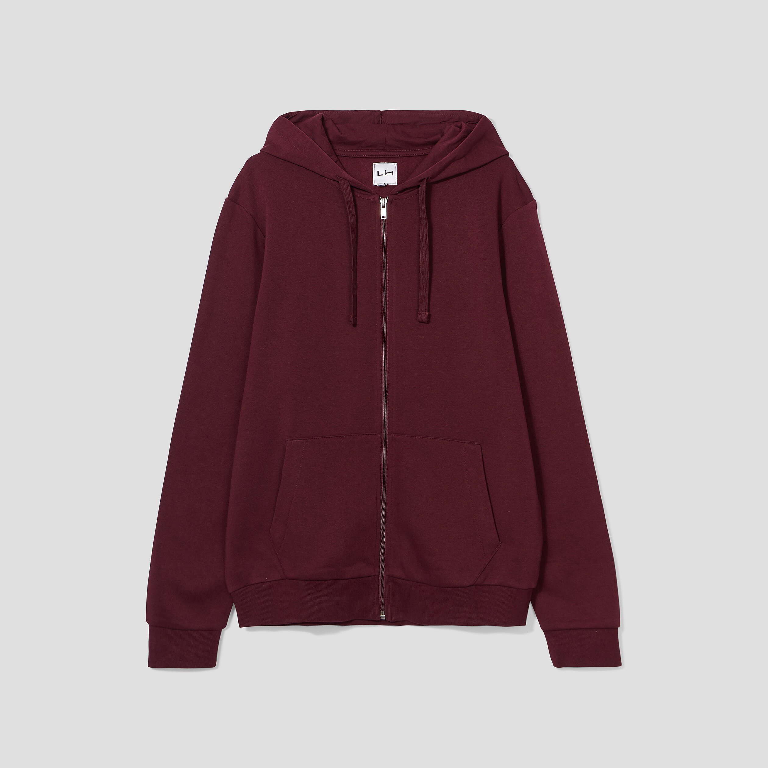 Sweat zippé molleton à capuche prune homme | La Halle