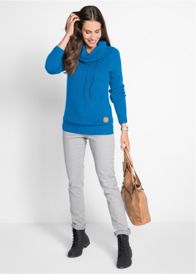 Rollkragenpullover mit Kordeln