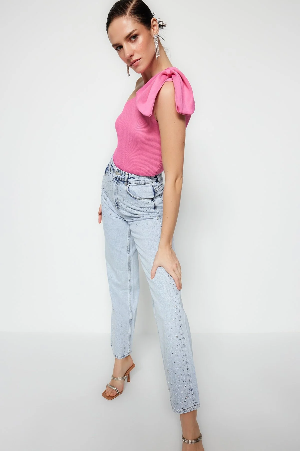 Trendyol Collection  Rosa Strickbluse TPRSS22BZ0166