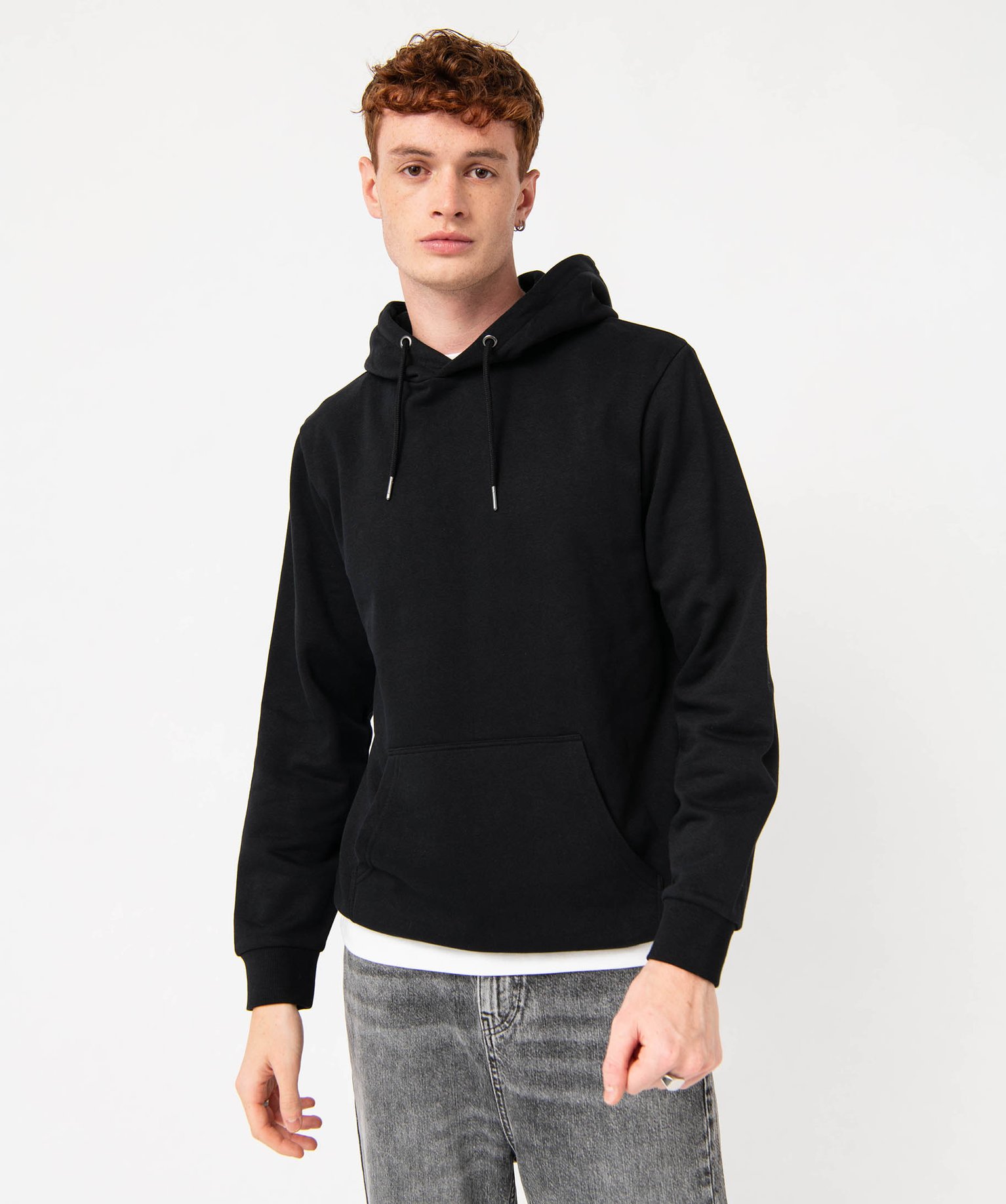 Sweat homme à capuche intérieur molletonné noir | GEMO