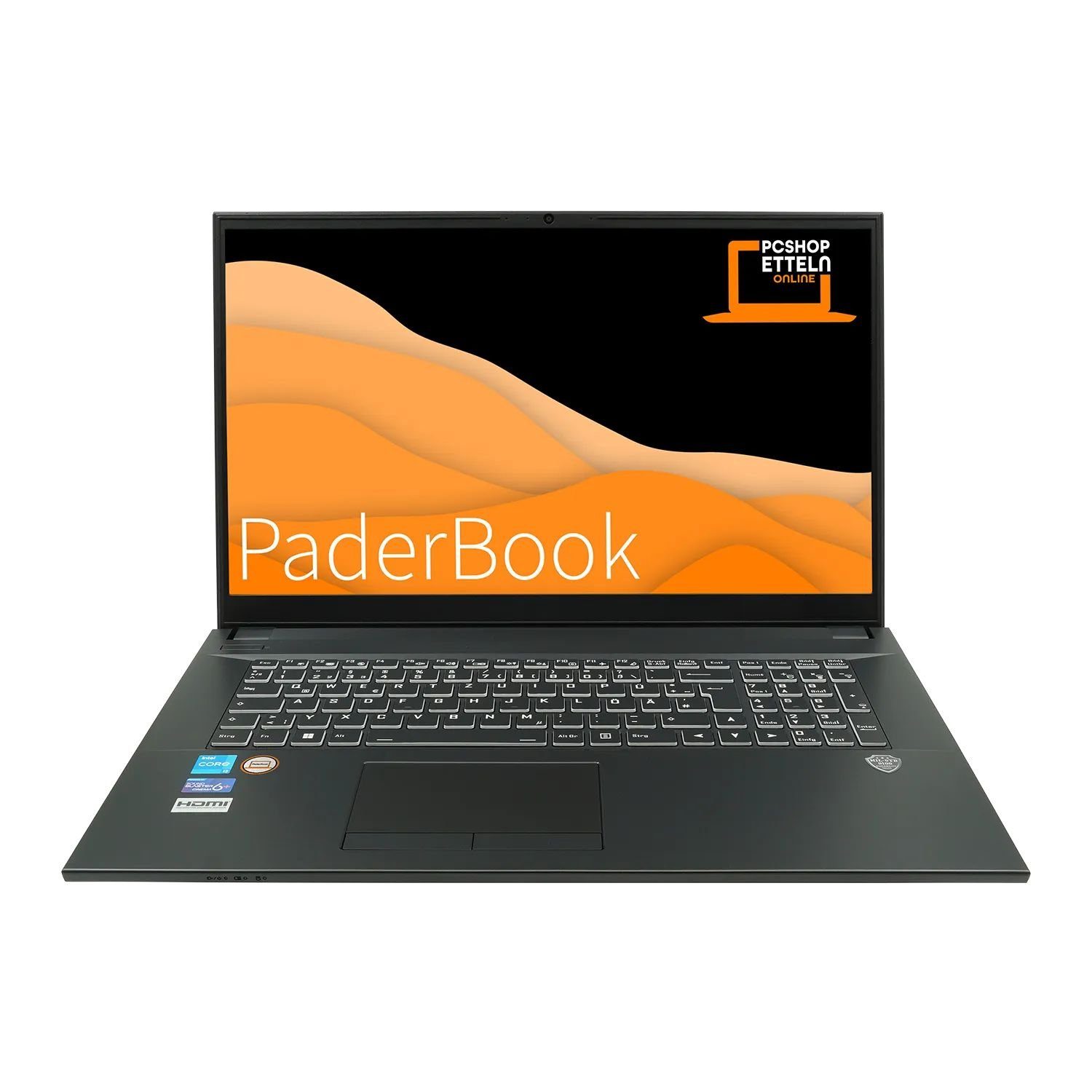 PaderBook Basic i77 Notebook (43,90 cm/17.3 Zoll, Intel Core i7 1255U, Iris Xe Graphics G7, 500 GB SSD, fertig installiert & aktiviert, Funkmaus & Laptoptasche)