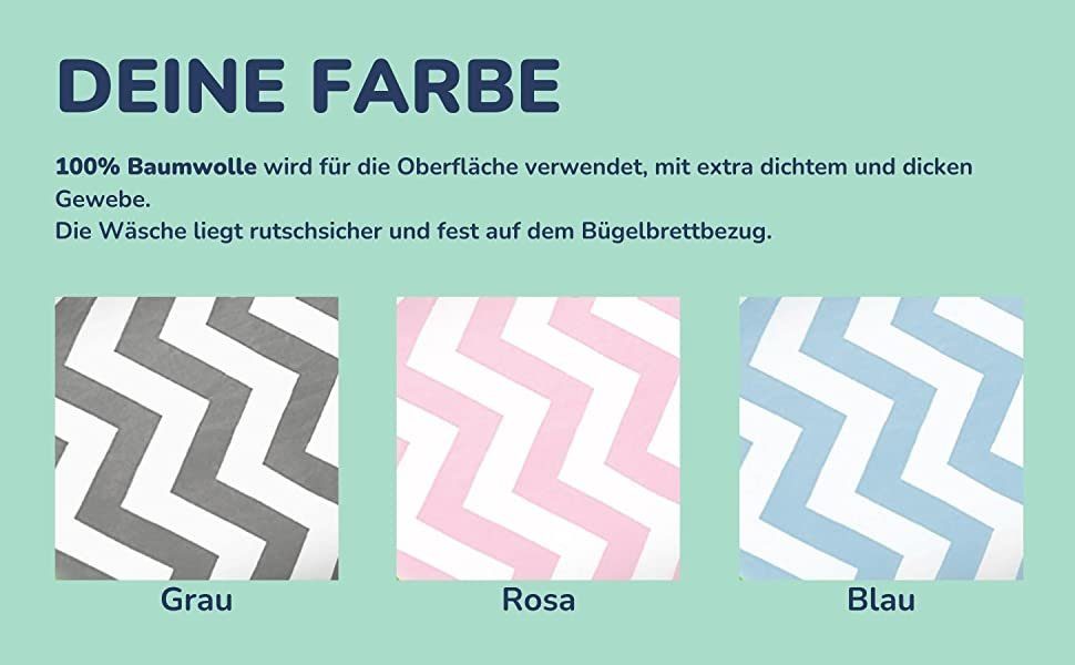 riijk Bügelbrettbezug Bügeltischbezug, Zubehör für universal passend bis 125cm Länge und 45cm Breite, universal passend
