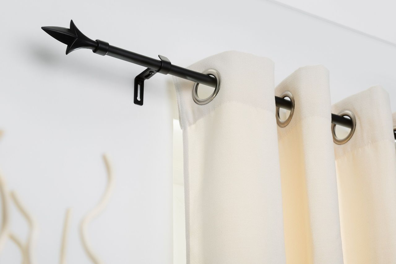 Lichtblick Gardinenstange Lilie, 16 mm, ausziehbar 130 - 240 cm - Schwarz