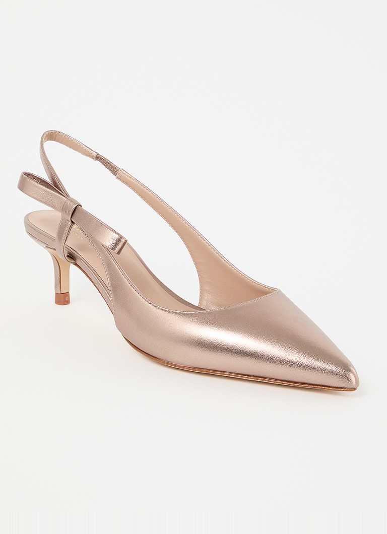 LKBennett Barette leather slingback with metallic finish