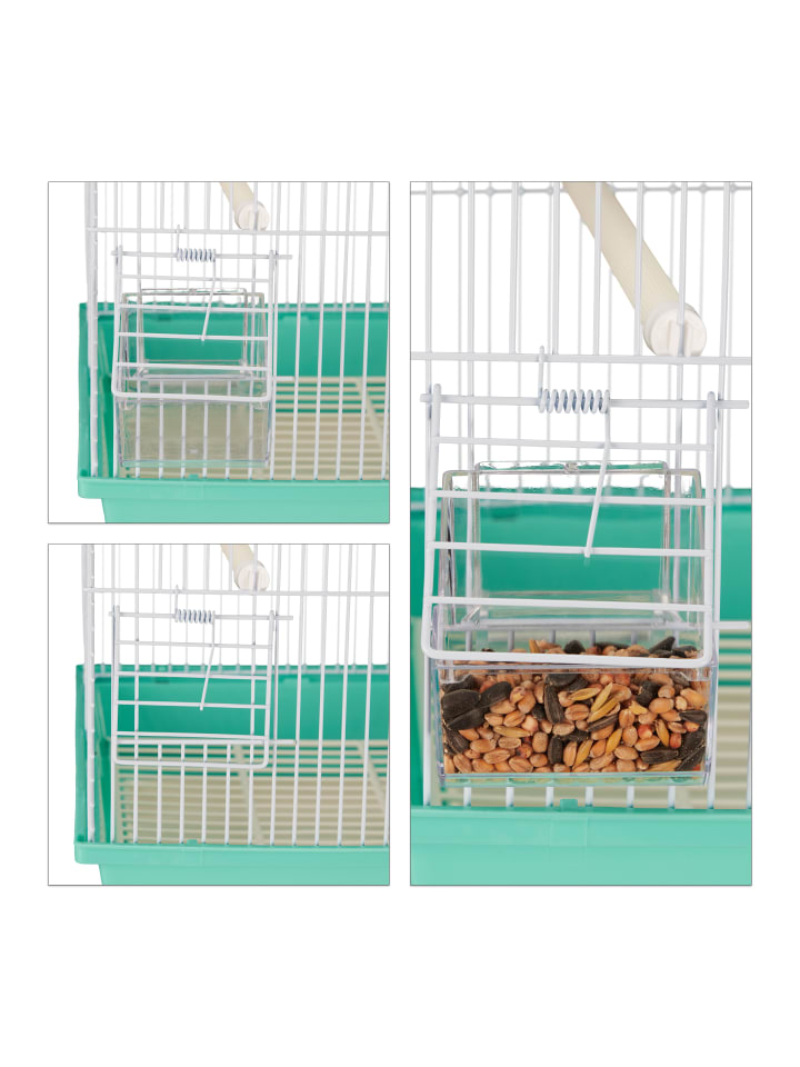 relaxdays Vogelkäfig in Hellblau/Mintgrün - (B)42,5 x (H)50 x (T)33 cm günstig kaufen onesize