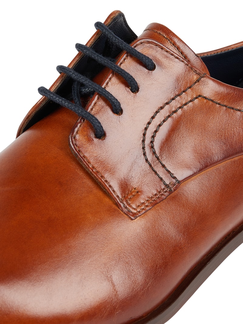 Derby aus Leder in cognac
