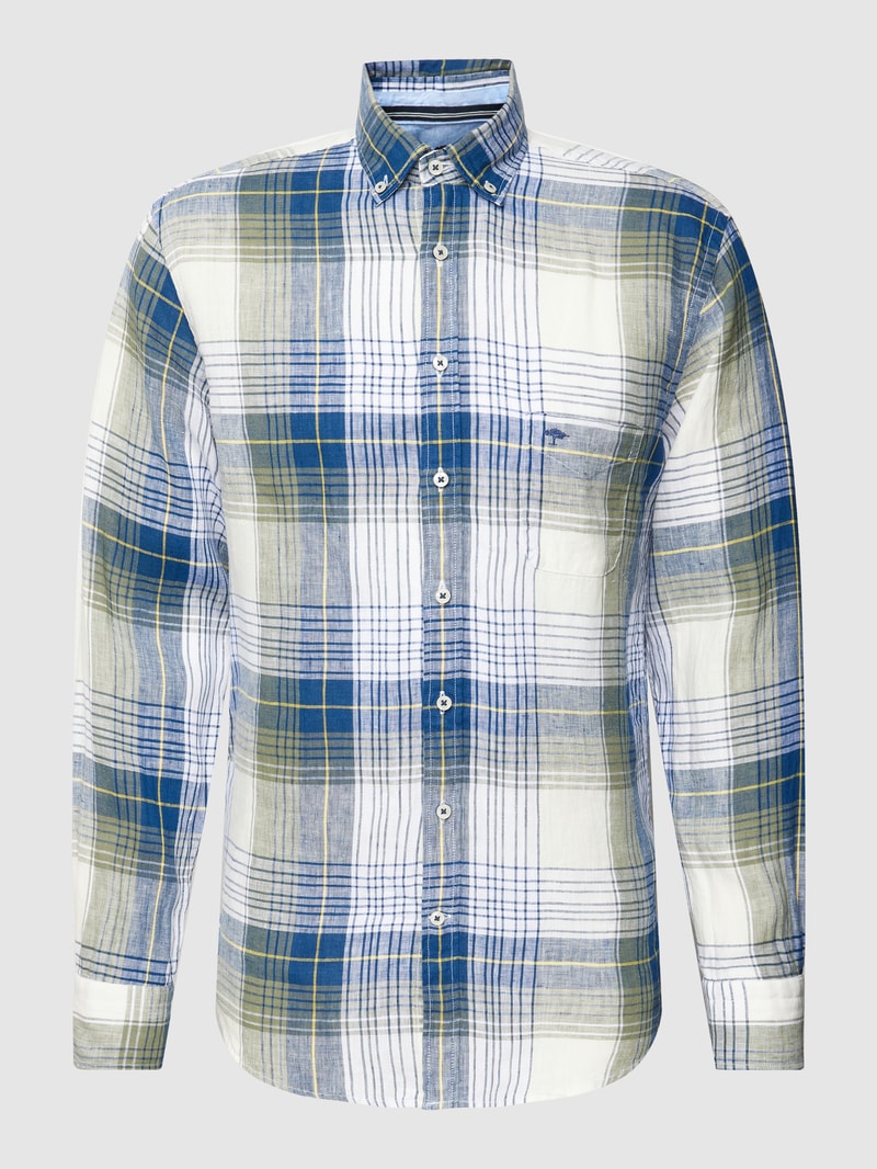 Freizeithemd mit Tartan-Karo in hellgelb