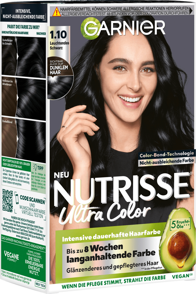 Haarfarbe Ultra Color 1.1 Leuchtendes Schwarz, 1 St