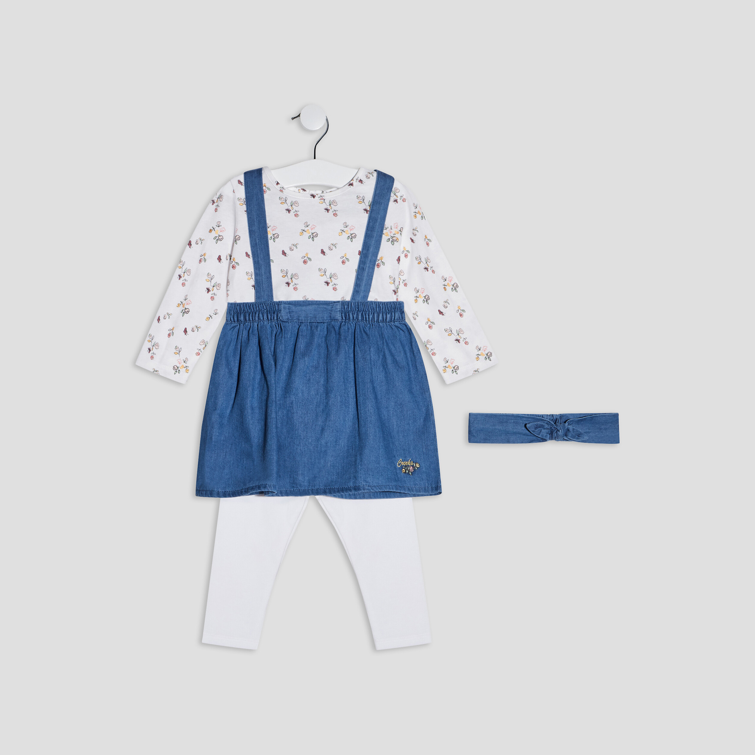 Ensemble 4 pièces denim double stone bébé fille | La Halle