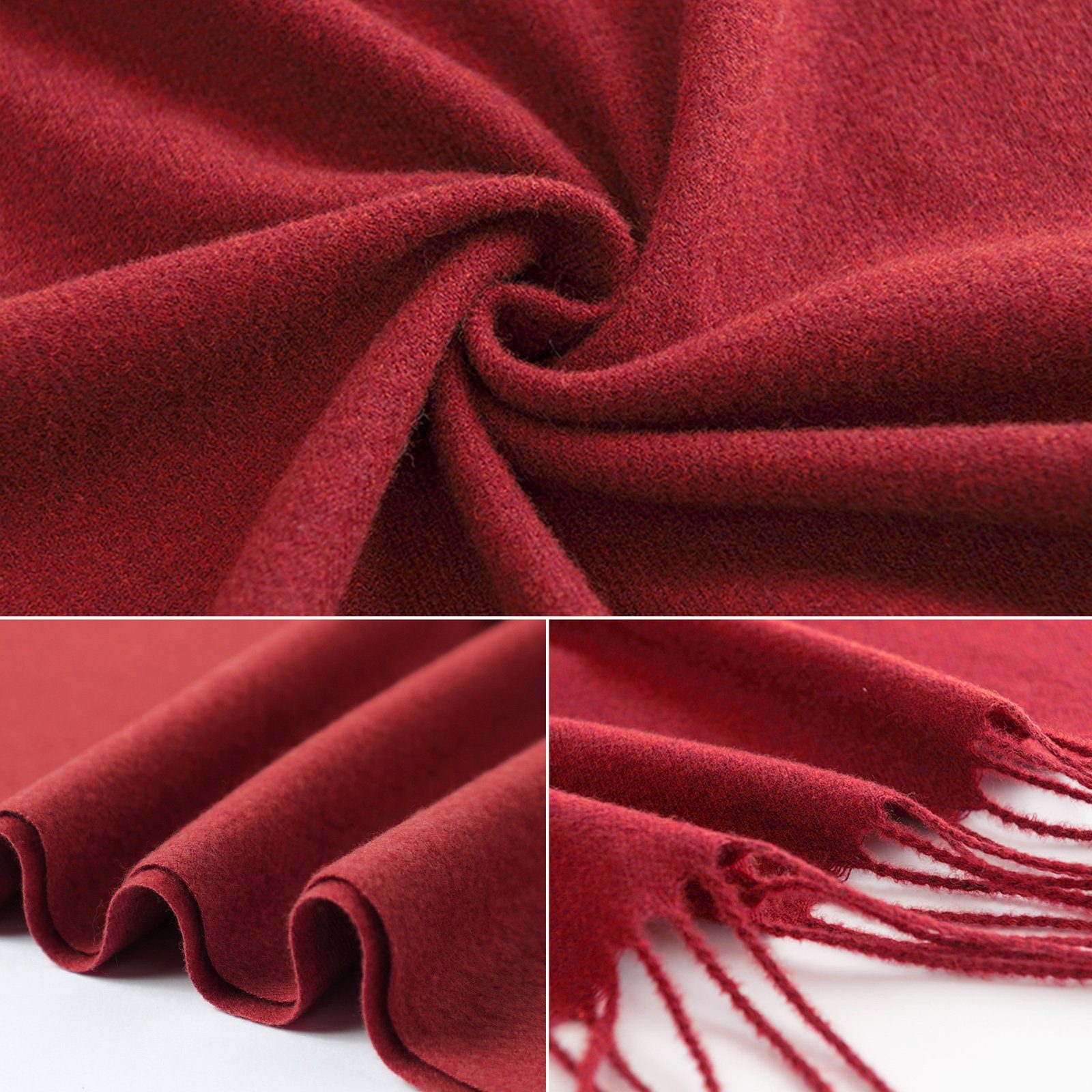 TAN.TOMI Modeschal Damen Schal Weicher Schal mit Fransen, Halstuch Damen Winterschal XXL, Quasten Weiche Großer Deckenschal Mehrweg(XXL 200 x 65 CM)