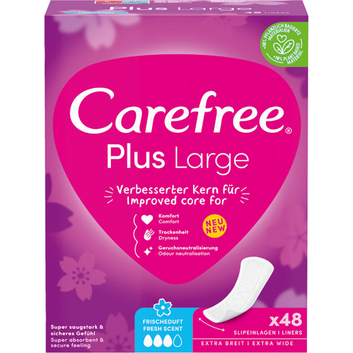 CAREFREE Plus Large Slipeinlagen Frischeduft  48 St  Binden