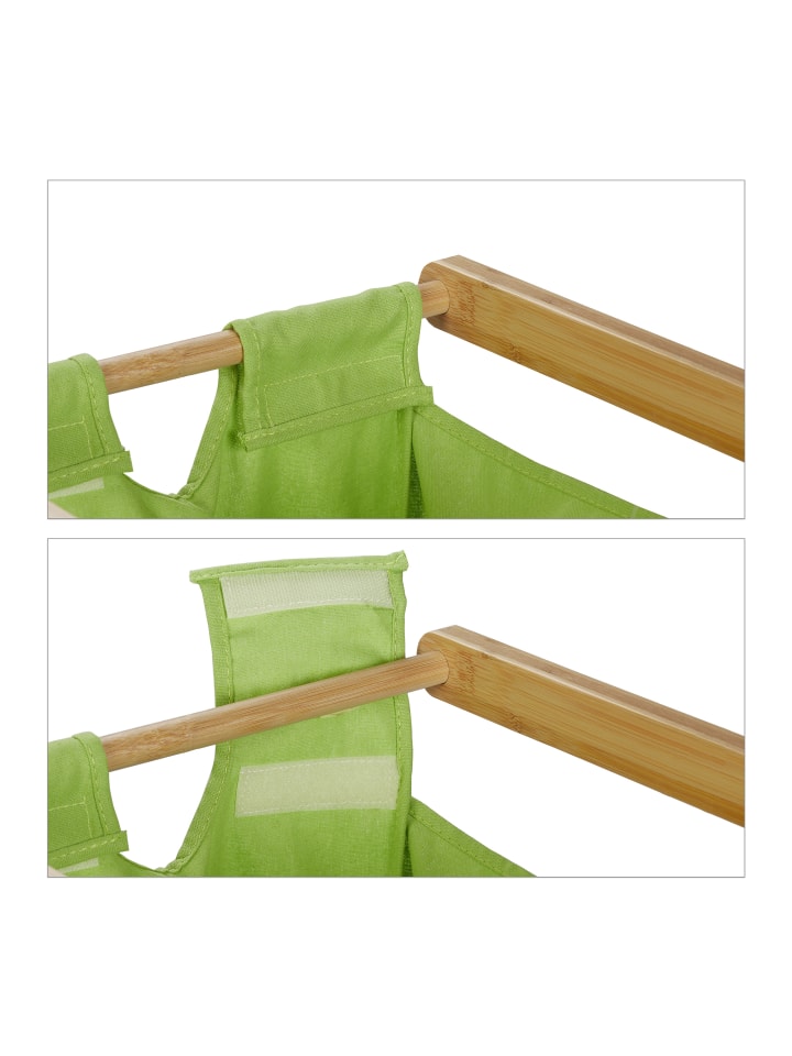 relaxdays Wäschekorb Regal in Natur/ Grün - (B)64 x (H)73 x (T)33 cm günstig kaufen onesize
