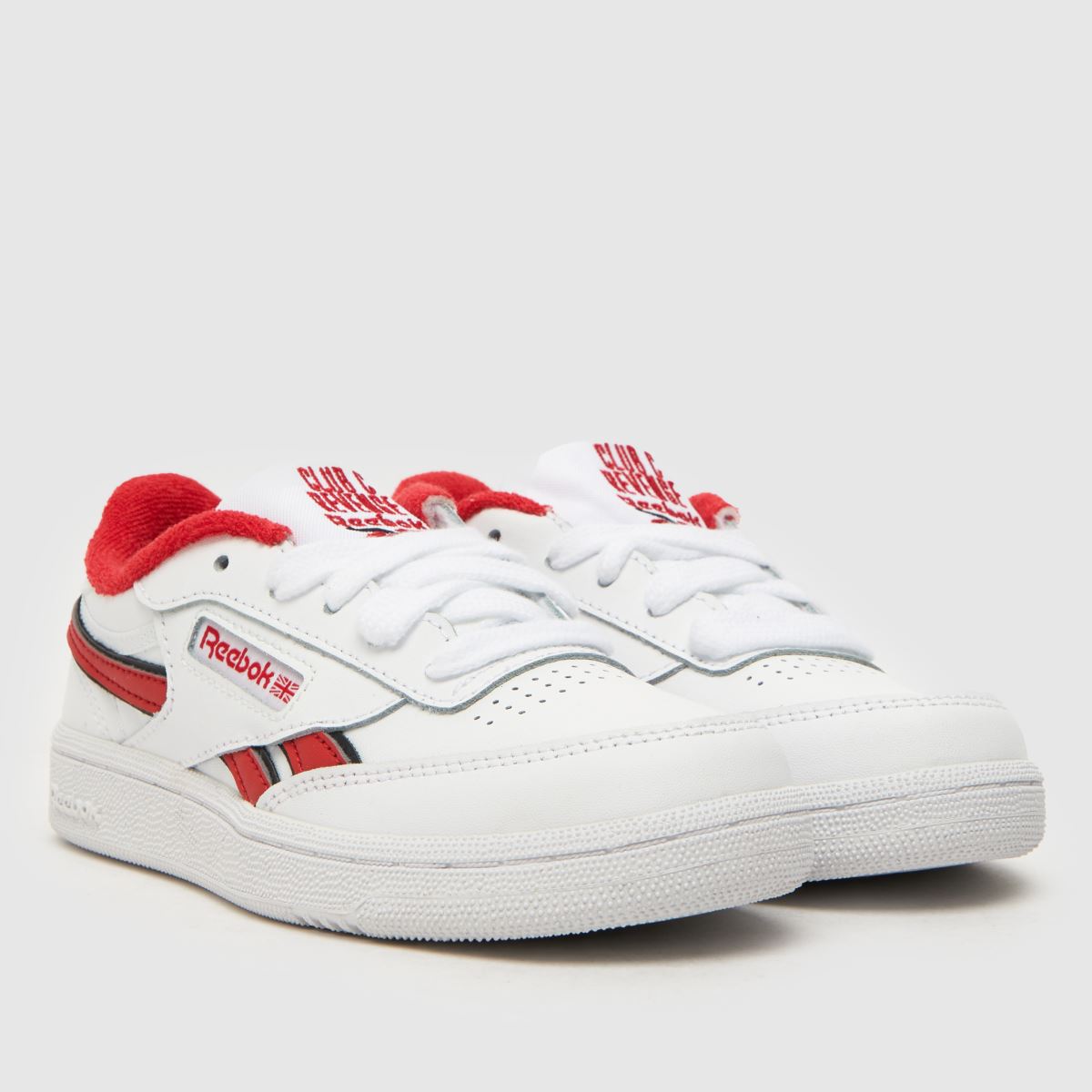 Reebok vita & röda Club C Revenge Junior träningsskor