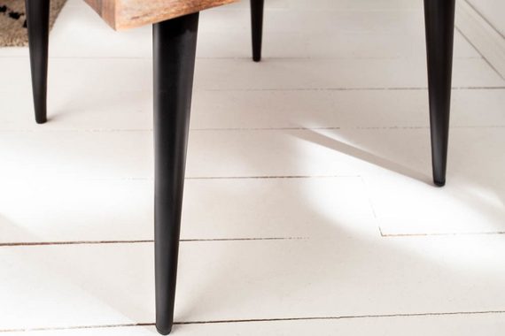 riess-ambiente Beistelltisch ORGANIC LIVING 60cm natur, Massivholz · Baumkante · Couchtisch · Metall-Beine · Akazie