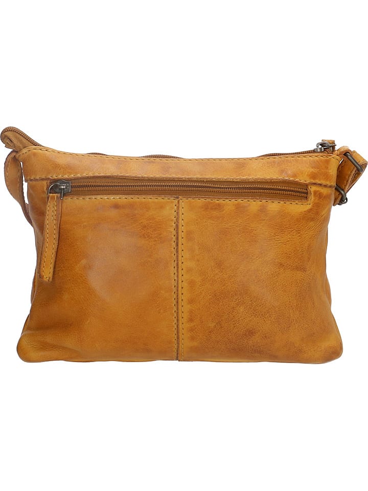 HIDE & STITCHES Leder-Umhängetasche in Ocker - (B)23 x (H)17 x (T)3,5 cm günstig kaufen onesize
