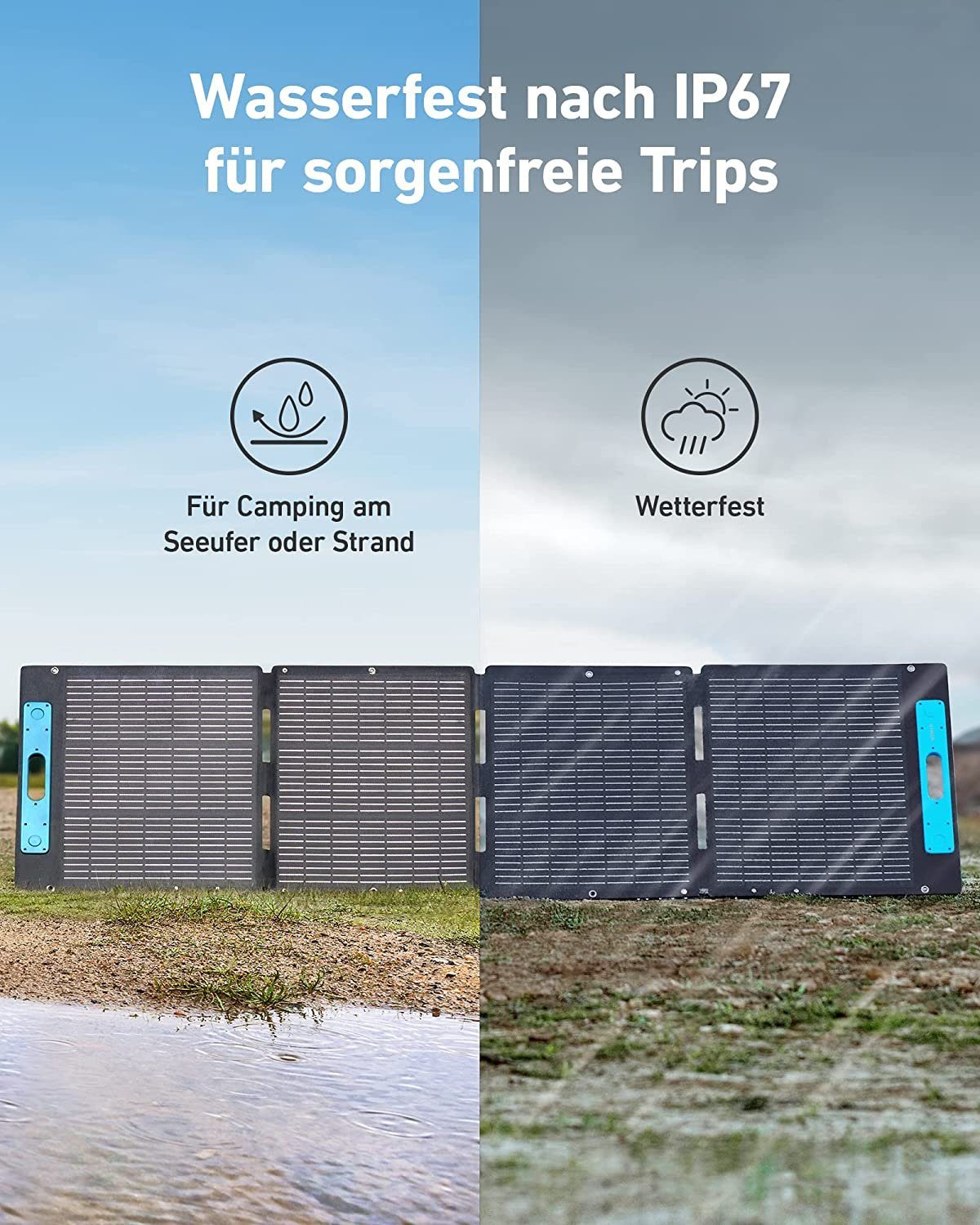 Anker Solaranlage 531 Solarpanel (200W) IP67 Wasserfest, (1-St)