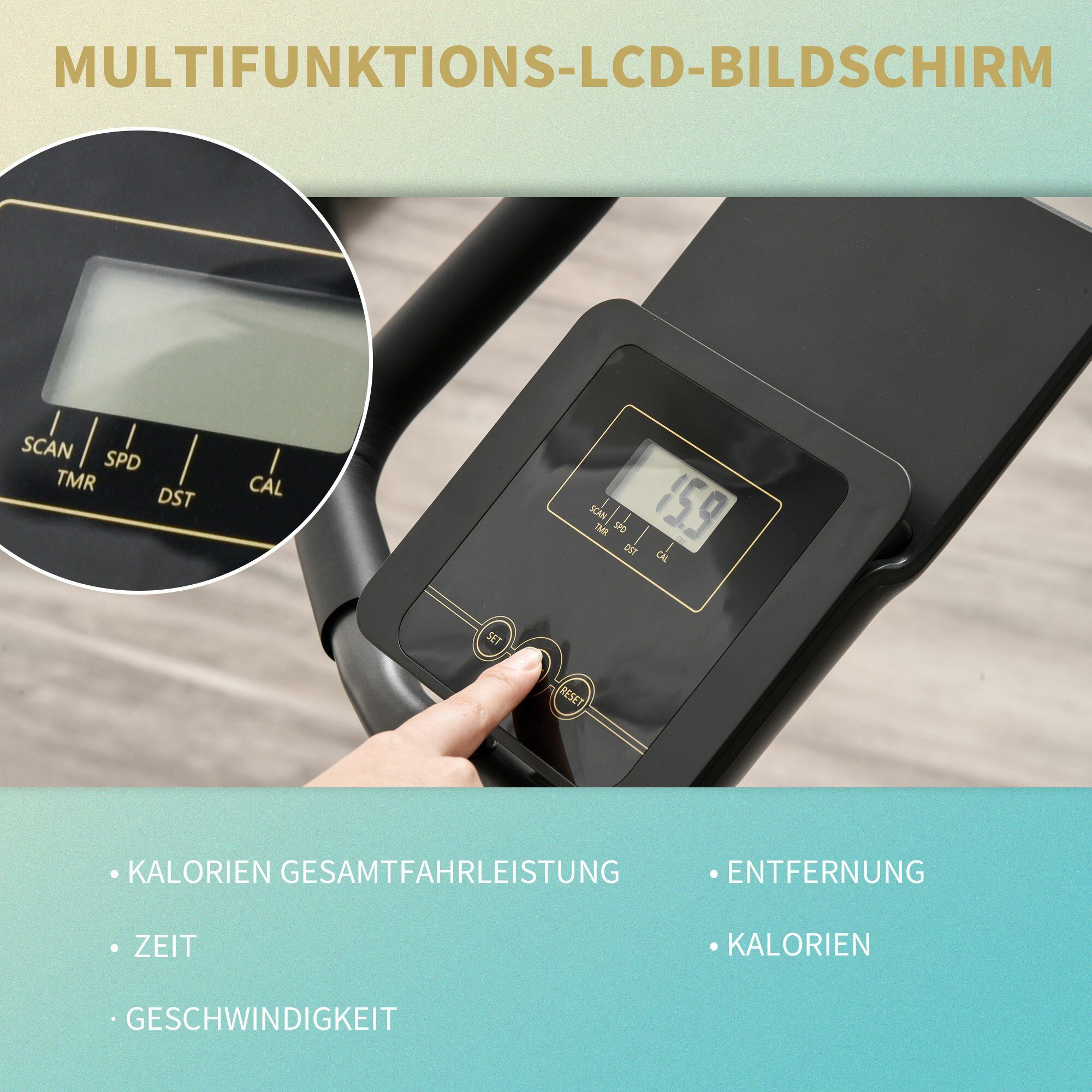 HOMCOM Heimtrainer 2-in-1 Fahrradtrainer
