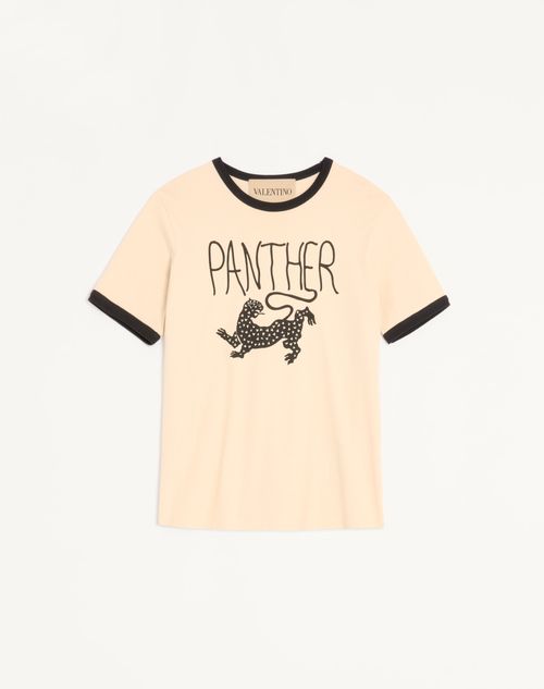 Valentino bomulds-T-shirt med panterprint