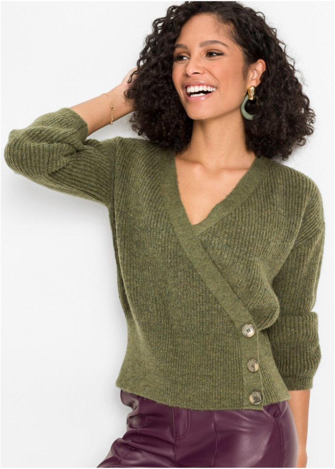 Oversized-Pullover in Wickeloptik